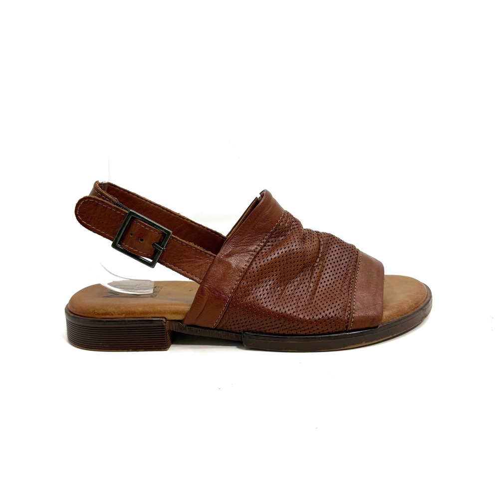 Miz Mooz | Marlin Sandals Brown Perforated Leather Slingback Size 37